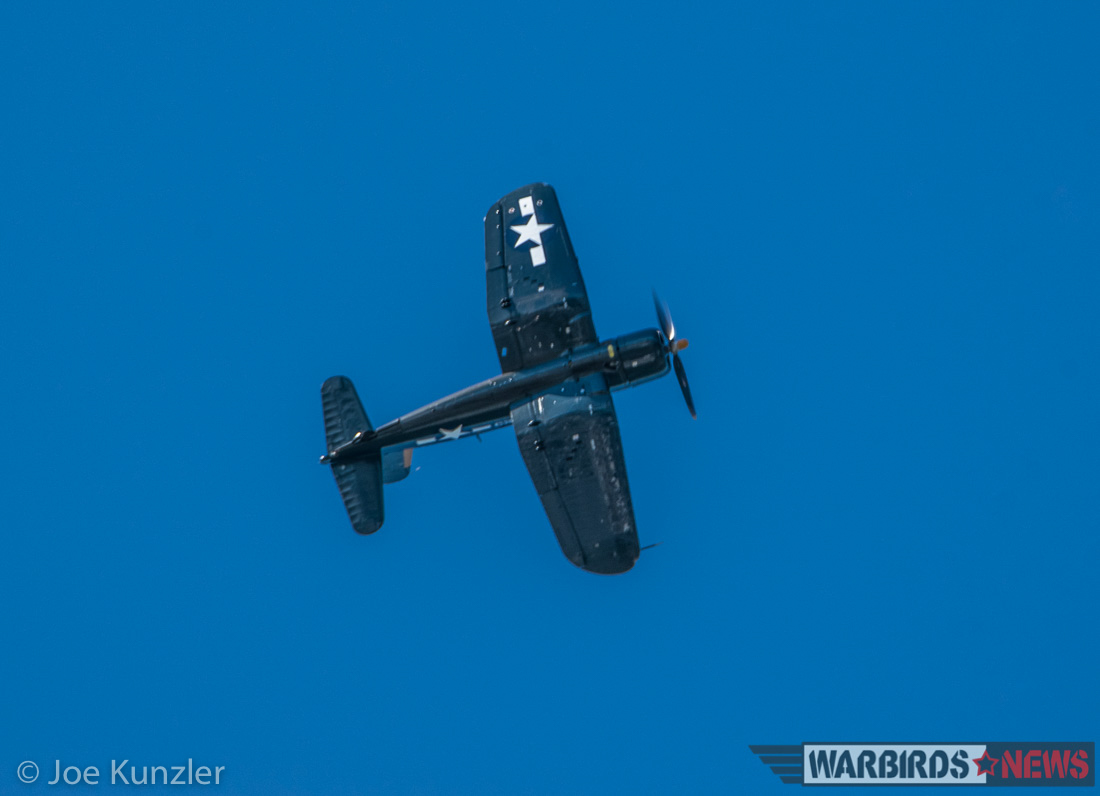 Flying Heritage Red Letter Day - Mosquito Flies and Corsair Arrives! 15 A nice shot of '303's belly as she peals off in preparation for landing. (photo by Joe Kunzler)