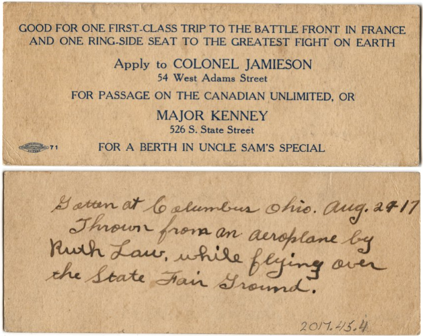 Today in Aviation History: Ruth Law Breaks Women’s Altitude Record 13 2017.45.4 Ruth Law Recruiting Flyer