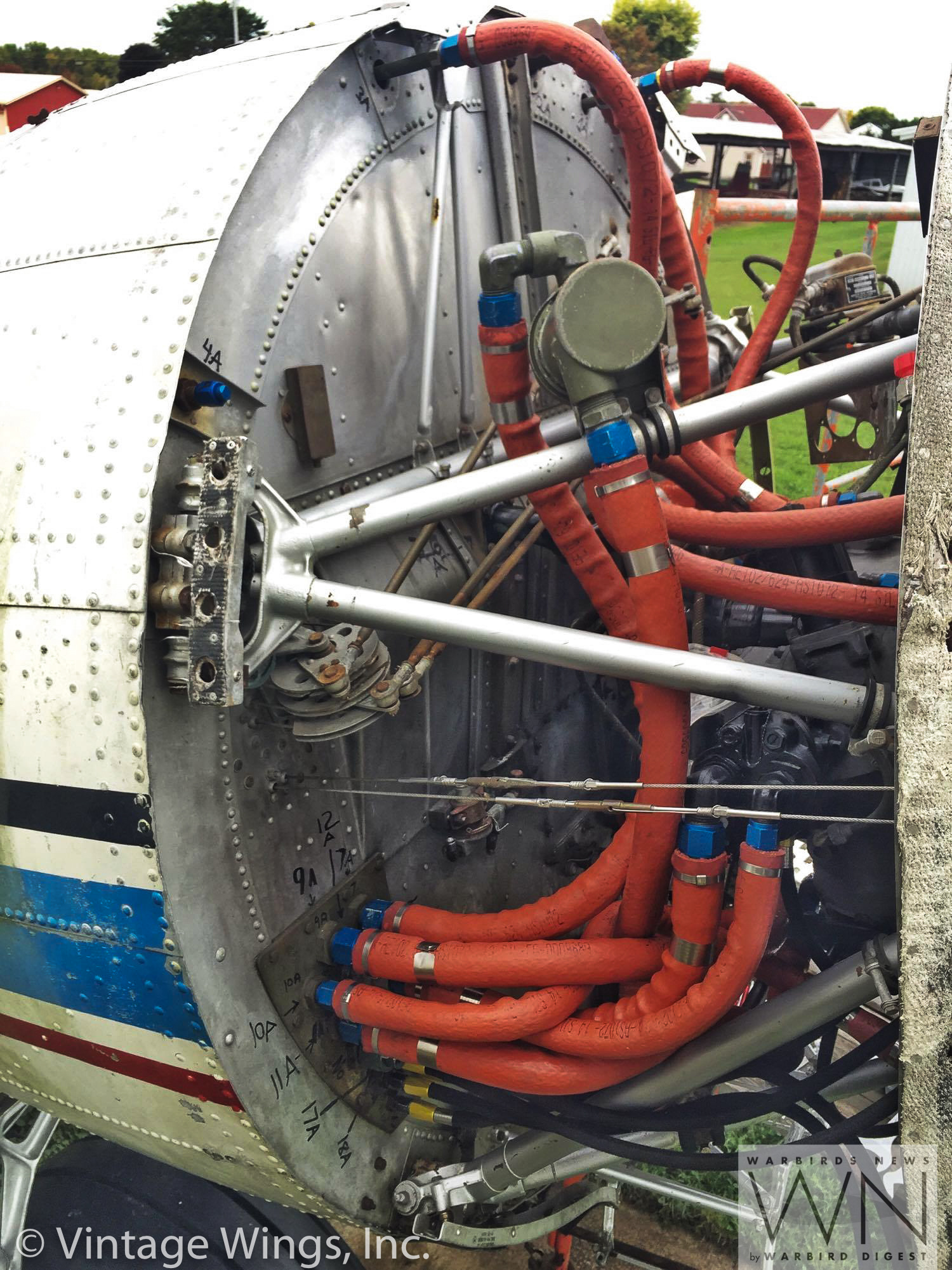 Restore the Roar - Help Get a WWII Veteran C-53 Skytrooper Back in the Air! 16 A view of the work progressing with the port engine. (photo via Vintage Wings, Inc.)