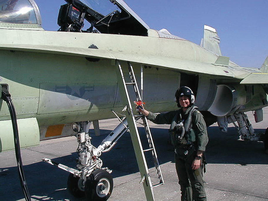 National Air and Space Museum Reveals Names of the First U.S. Women to Officially Fly Combat Missions 10 Kim Dyson prepares to fly a functional check flight in an aircraft that has just had its center sectionreplaced. Once an aircraft passes a check flight, maintenance teams will paint over the green primer
before releasing the airplane back to its squadron.