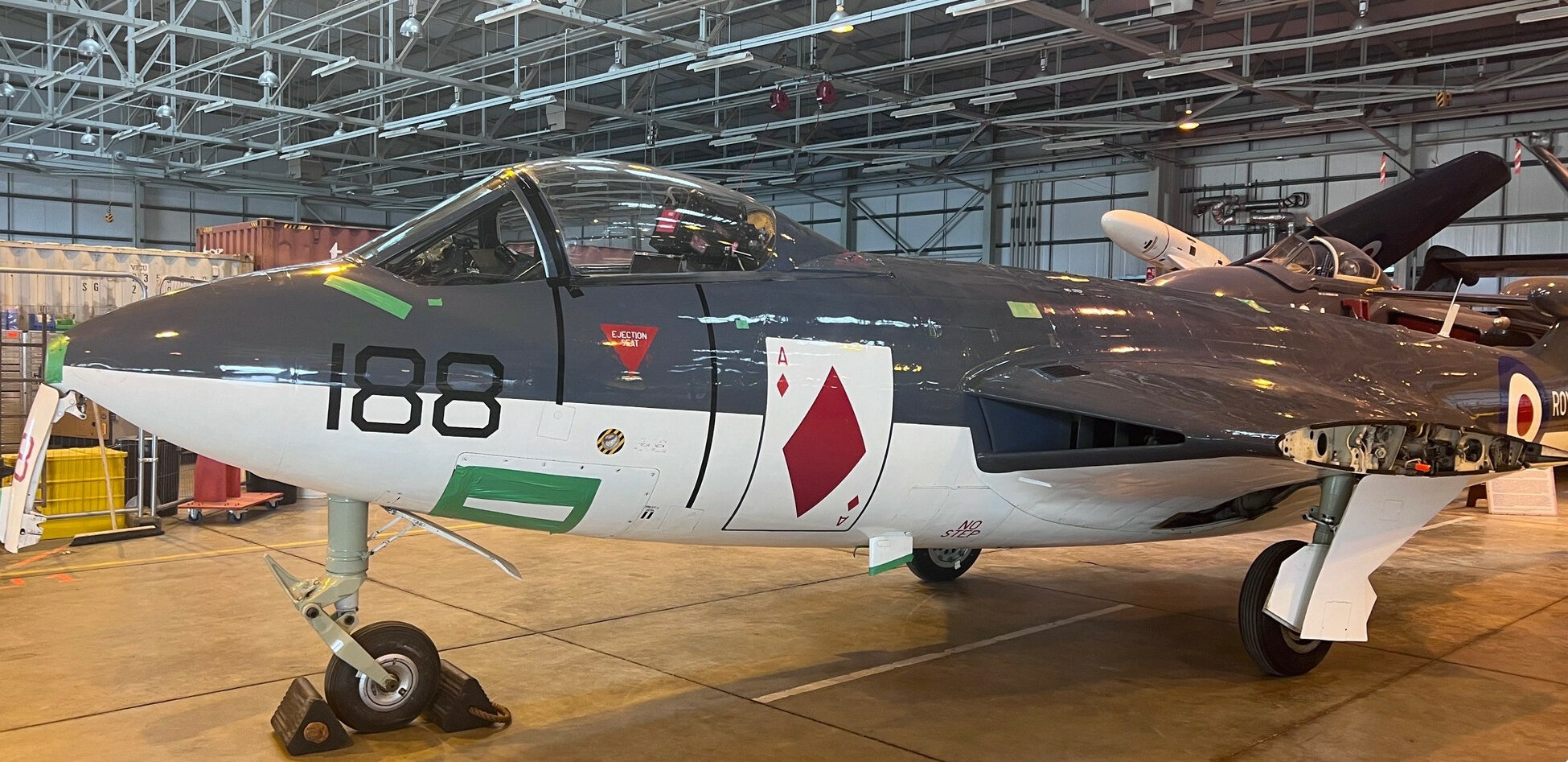 Hawker Sea Hawk WV908 Arrives at Yeovilton for Restoration to Flight 10 289663496 400686148764149 5750681609440250 e1656425932240