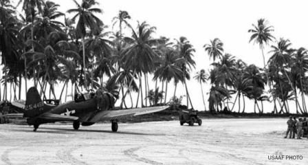 “You’re Flying a Ghost”: The Search for the True Identity of a Warbird 12 3 Dec. 43 A 24B s n 42 54459 taxiing at Makin Island. USAAF Photo