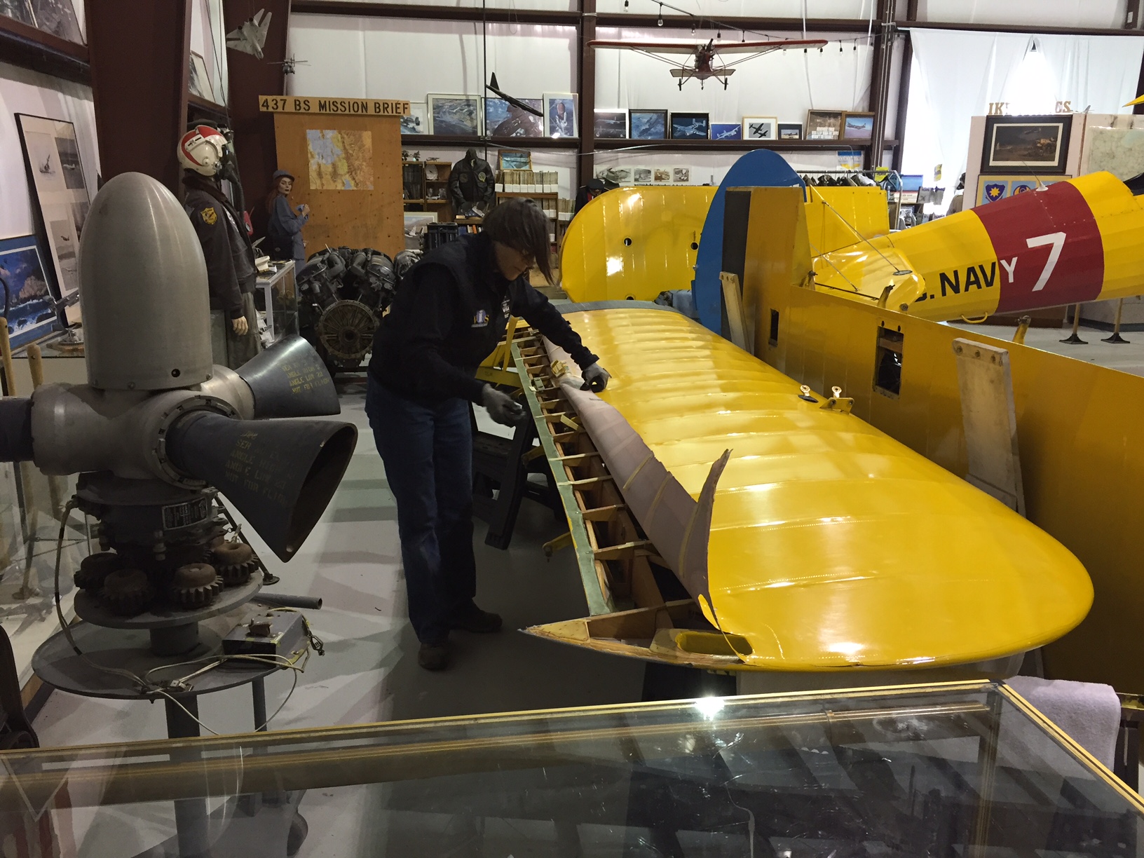 Restoration of the CAF Utah Wing's N2S Kaydet Moving Along Quickly 11 3 old fabric off