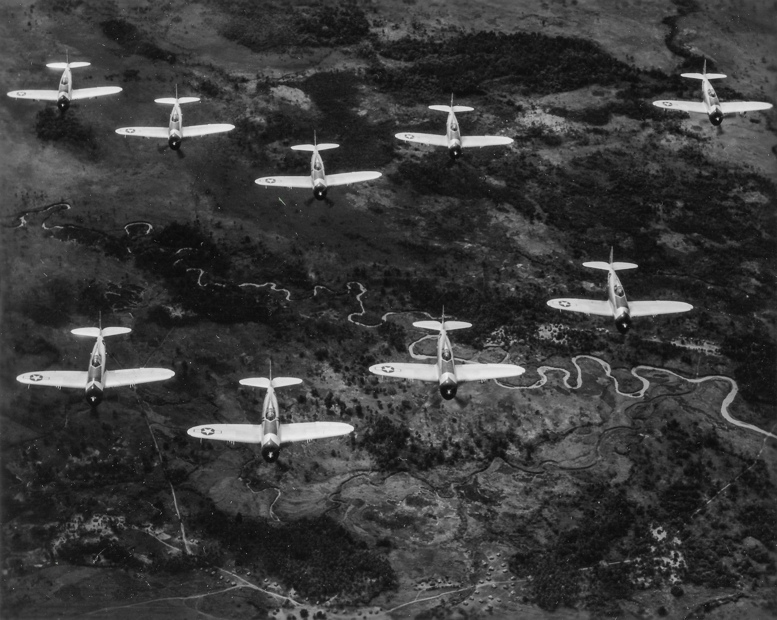 Dakota Territory Air Museum’s P-47 Update – April/May, 2021 41 32 Copy of photo P 47s 39th FS 9 ac top front