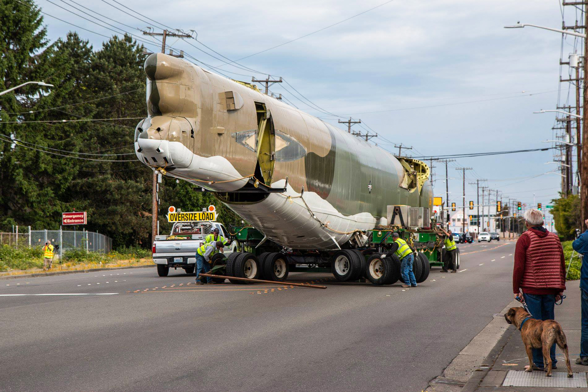 Boeing B-52G Fuselage Arrives at Museum of Flight 16 34507526 10155823994822224 7830773872319266816 o
