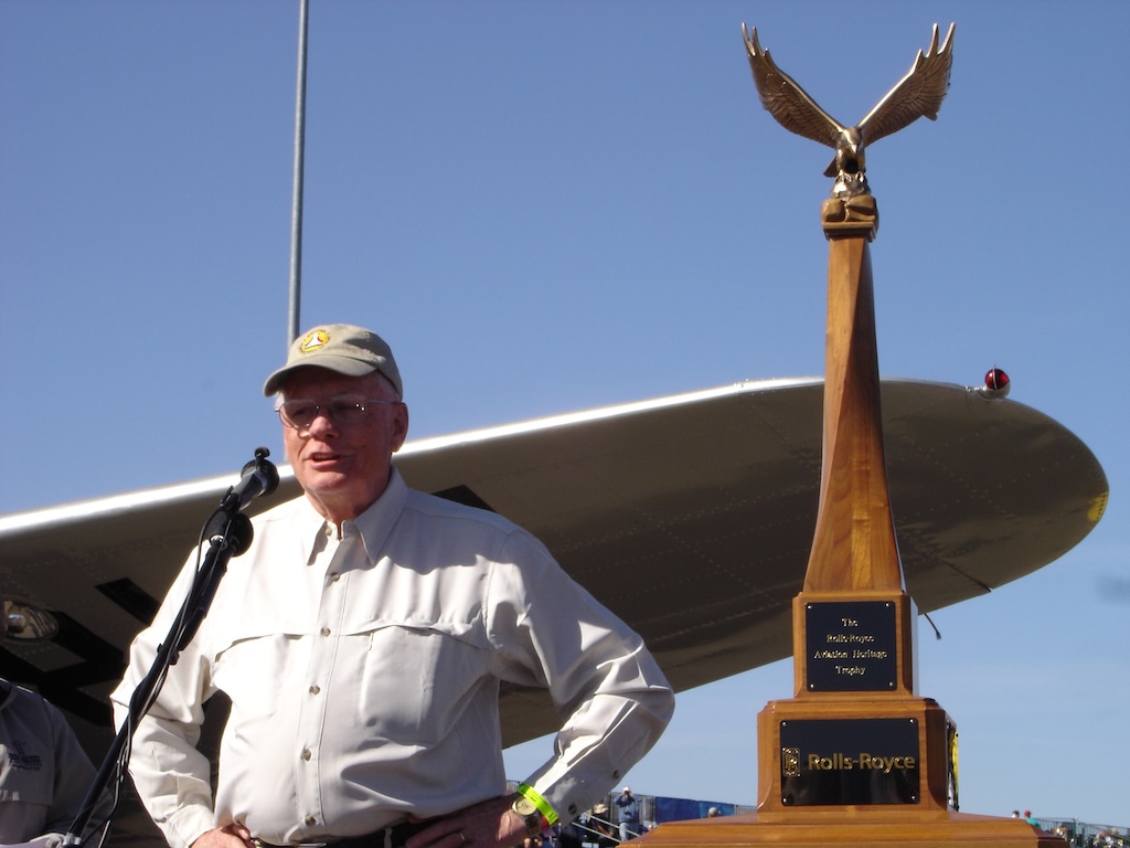Wings of Wonder: Duggy The DC-3 and The Year That Inspired a Generation 16 3b Neil Armstrong with Rolls Royce Aviation Heritage Trophy