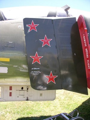 Robin Olds, The Artist 13 Olds' MiG scoreboard on splitter vane of his F-4C. (Image credit Eugene Zelenko)
