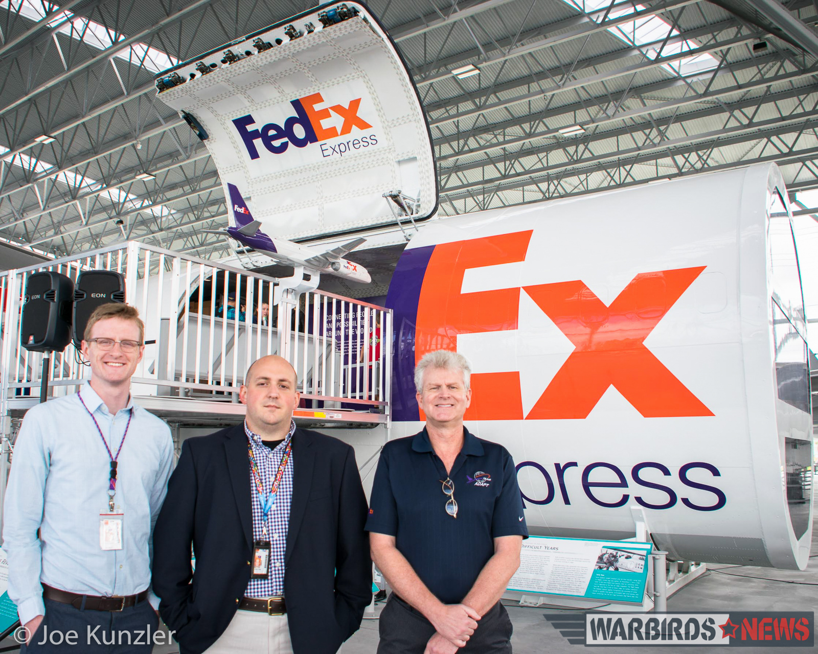 A Look Inside the Museum of Flight's New Aviation Pavilion 11 Three of the FedEx exhibit builders including John Talman. (photo by Joe Kunzler)