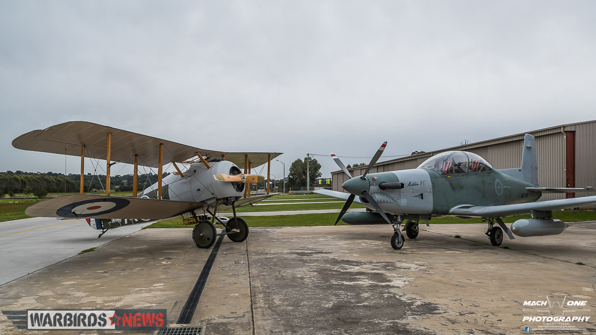 4 Squadron RAAF: Celebrating A Centenary - 1916 - 2016 15 From first to last - the Sopwith Snipe and PC-9. (photo by Matt Savage)