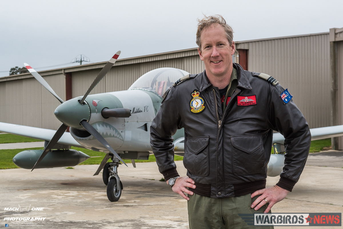 4 Squadron RAAF: Celebrating A Centenary - 1916 - 2016 24 Lt.Col. Col Burrows in front of his Pilatus PC-9. (photo by Matt Savage)
