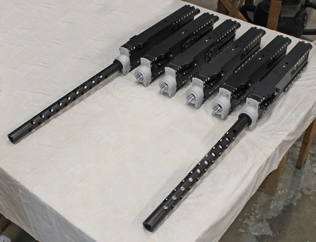 XP-82 Twin Mustang - January 2016 - Restoration Update 20 The six, expertly replicated, dummy .50cal machine guns under reassembly in Tom Reilly's shop. (photo via Tom Reilly)