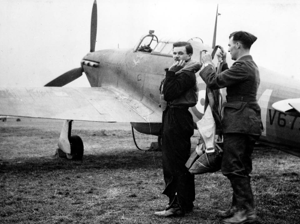 Hawker Hurricane Over Victoria 15 504 Squadron Hurricanes based at RAF Hendon North London pilot prepares for a mission