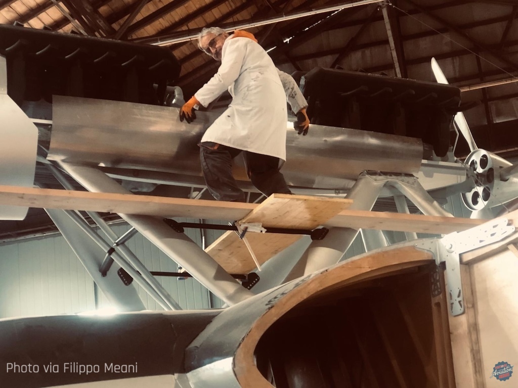 Work Continues On Savoia-Marchetti S.55X Reproduction After Volandia Unveiling 11 55 engine nacelle panel