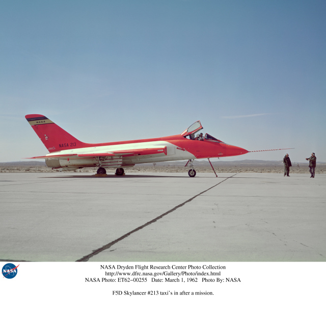 Today in Aviation History: First Flight of the Douglas F5D Skylancer 11 5D Skylancer 213 taxis in after a mission