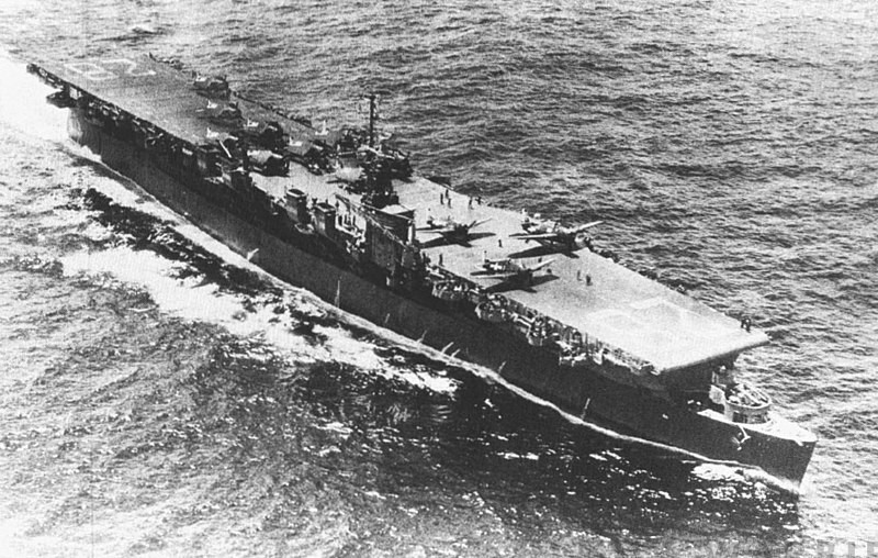 National Naval Aviation Museum Receives New Artifact 12 800px USS Cabot CVL 28 underway at sea in 1945