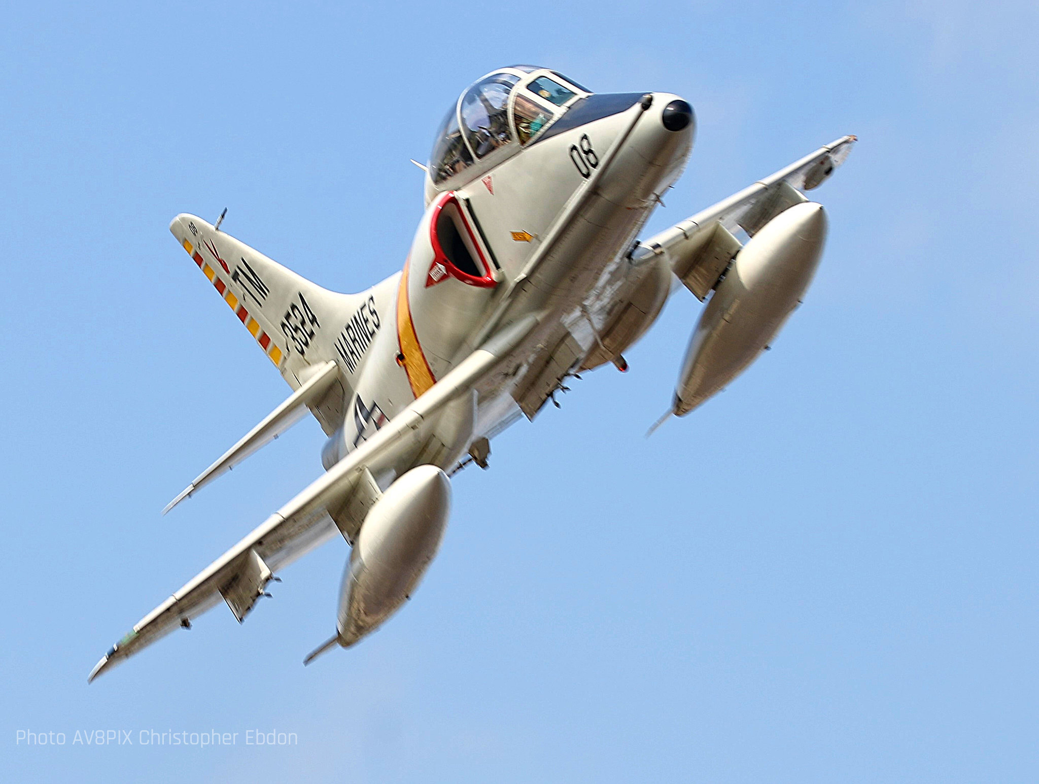 FIGHTERJETS INC to Represent Collings Foundation Jets in the 2026 Airshow Season 13 967 McDonnell Douglas TA 4F Skyhawk Scooter BuNo.153524 N524CF