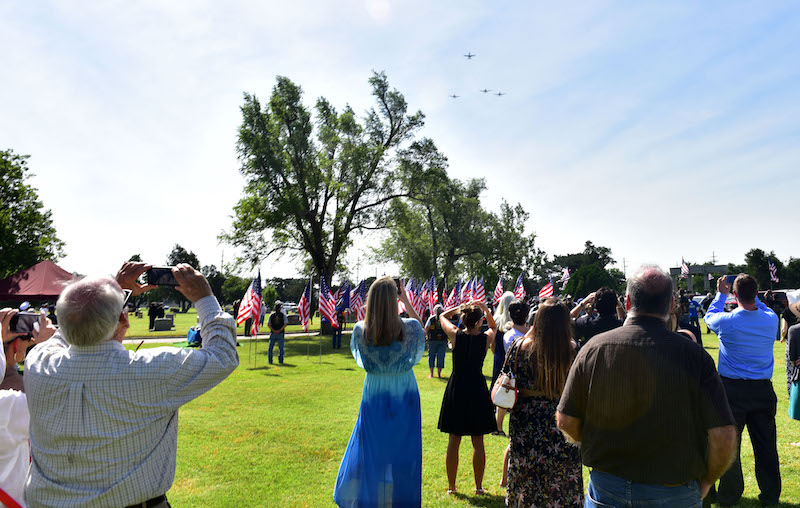 Air Force Salutes ‘Flying Tiger’ After 75 Year Journey Home 13 A-10 Thunderbolt IIs from Moody Air Force Base, Ga. perform a missing man flyover during the funeral of John Dean Armstrong, a member of the Flying Tigers, June 17, 2017, in Hutchinson, Kan. The A-10s are from the 23rd Fighter Group, which traces its lineage to the American Volunteer Group, the Flying Tigers. (U.S. Air Force photo/Staff Sgt. Trevor Rhynes)