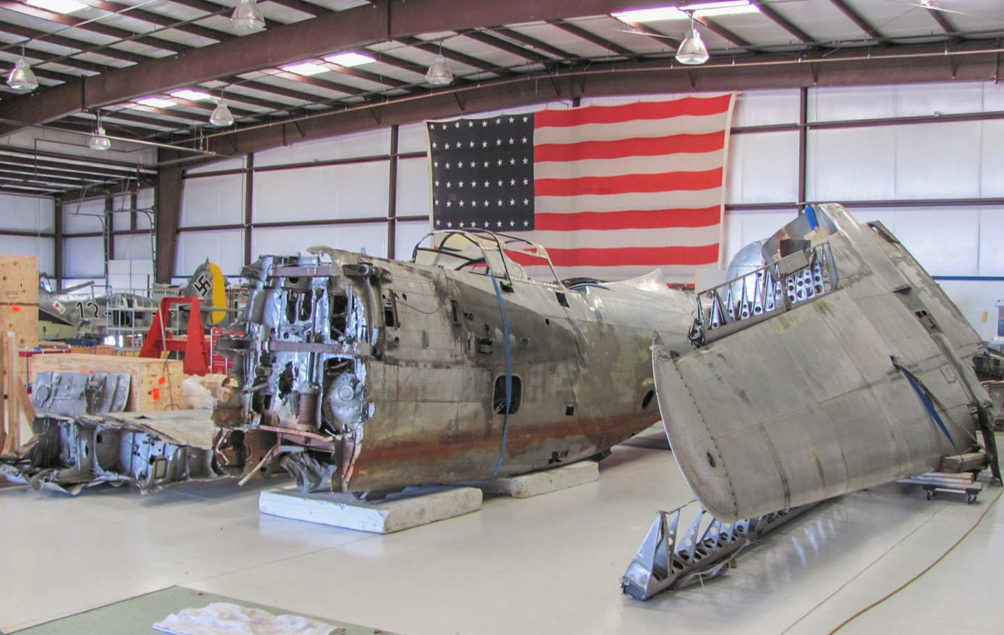 Privateer Airborne 57 Some of the substantial components from the very rare Douglas A-20 Havoc at GossHawk Unlimited. One day the company hopes to restore this aircraft to flying condition again. It will make a unique shape in American skies for the discerning future owner. Contact GossHawk Unlimited for further details. (GossHawk Unlimited photo)