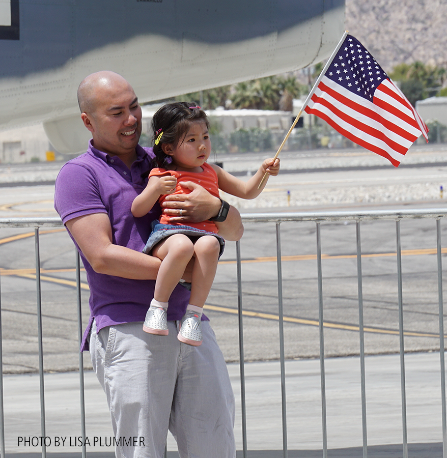 Palm Springs Air Museum Flying High in 2017 15 A nation of many people father and daughter watching the event (photo by Lisa Plummer)