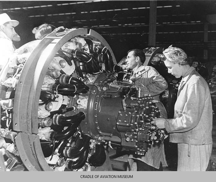 Inside the Engineering of the Republic P-47 Thunderbolt 22 A Rosie the Riveter works on a P 47D R 2800 engine build up