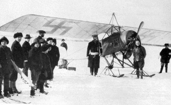 Today in Aviation History: The Birth of the Finnish Air Force 11 A Thulin typ D the first FINAF aircraft shown here in the city of Vaasa March 1918. Photo Finnish Air Force