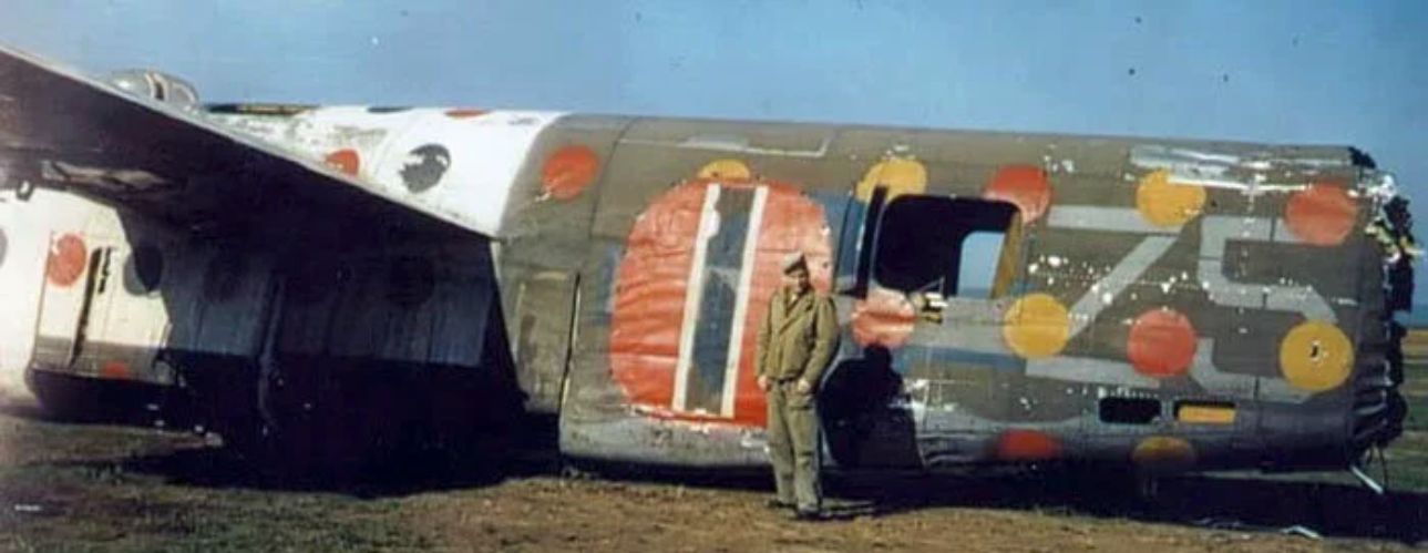 The Polka Dot Warriors: How Assembly Ships Guided the Mighty Eighth 14 A striking color photo captures the partially salvaged fuselage of Spotted Ass Ape. Photo by Brenden Wood b24bestweb.com