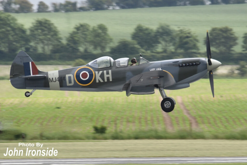 Shuttleworth and Aero Legends Announce New Partnership, Vintage Flight Experiences to Begin in May 12 A superb photo of MJ444 returning to Duxford after her first post restoration flight Photo by John Ironside