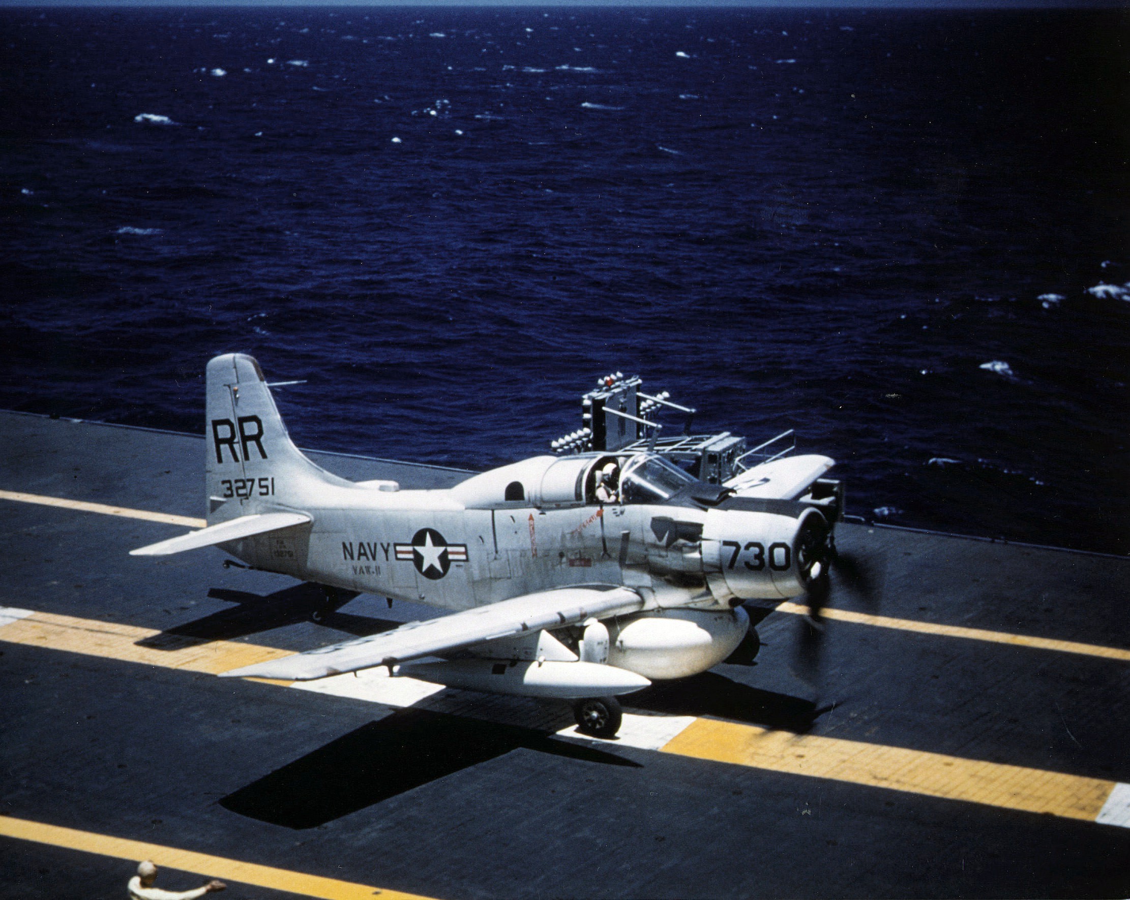 Vintage Flying Machines Acquires AD-5W Skyraider For Its Growing Collection 12 AD 5W on deck USS Kearsarge 1957 58