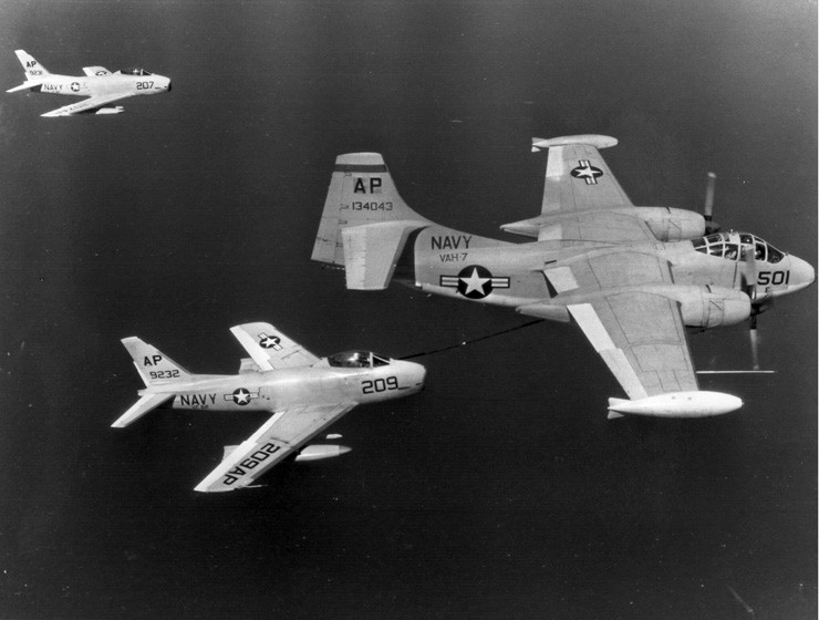 Today in Aviation History: First Flight of the North American AJ Savage 14 AJ 2 Savage Refuels FJ 3M Fury Fighters