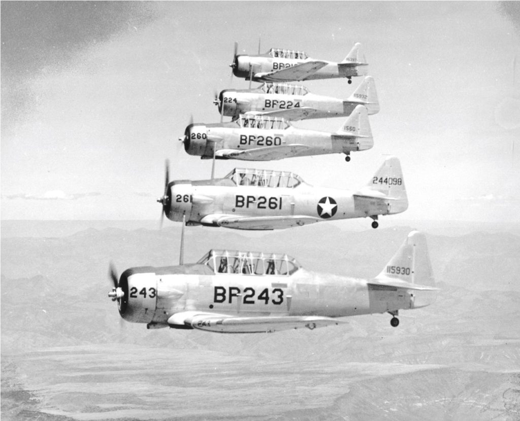 The American Airfields Where British Pilots Learned to Fly 16 AT 6 Texans over Falcon Field