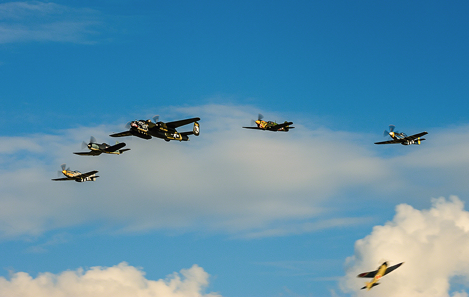 Texas Flying Legends - Oshkosh Here We Come!!! 11 Some of the TFLM fleet about to get 'bounced' by their Zero! (photo by Jake Peterson)