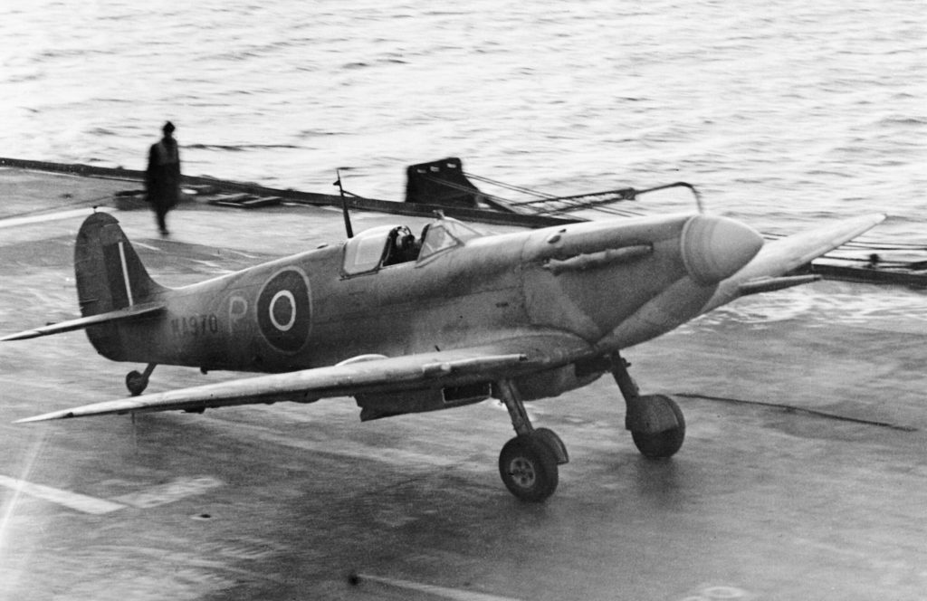 Today In Aviation History: First Flight of the Supermarine Seafire 11 A Supermarine Seafire landing on board HMS ILLUSTRIOUS February 1943. A20643