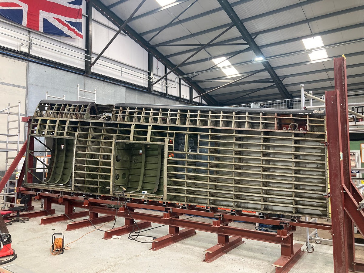 Lancaster NX611 ‘Just Jane’ – Restoration Update 226 24 All lower leading edge skins removed