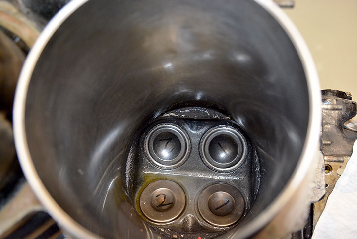 Overhauling A Kittyhawk Downunder 16 Allison V 1710 115 V12 engine from Curtiss P40E VH KTY detail of honed bores and reground valves