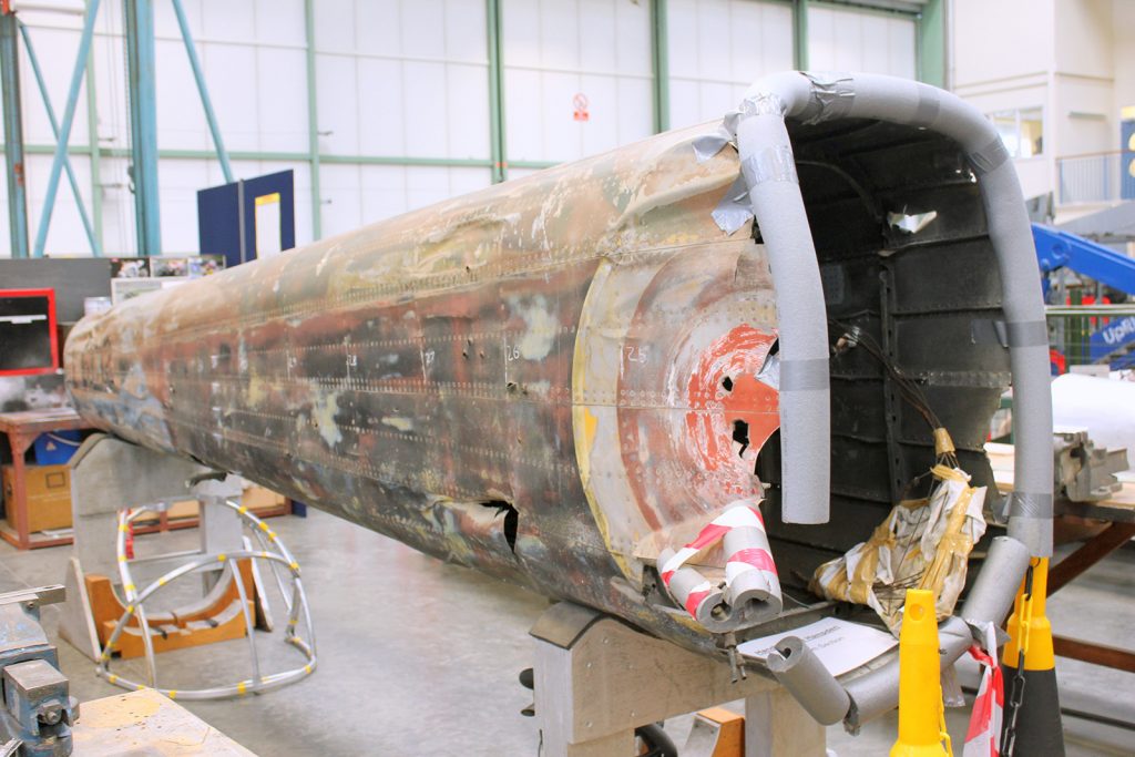 Rare Handley Page Hampden Moves to London for First Public Display 11 Another picture of P1344s fuselage small