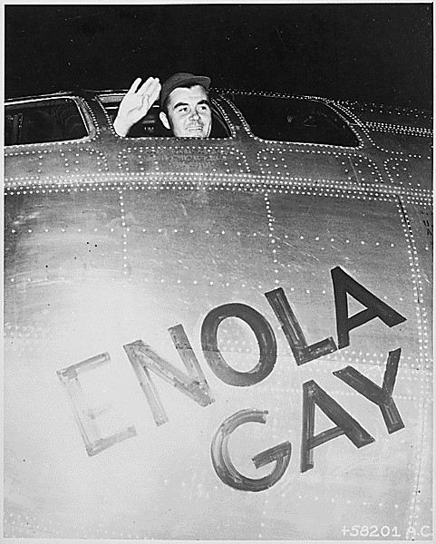 Pentagon’s DEI Purge Mistakenly Flags B-29 Enola Gay Images 11 Army Air Forces Col. Paul W. Tibbets Jr. waves from the cockpit of the B 29 Superfortress Enola GayJPG