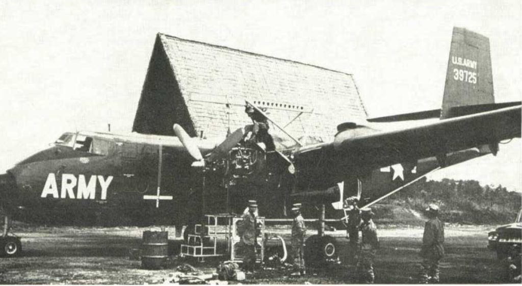 Endangered Species: The de Havilland Canada DHC-4 Caribou 11 Army CV 2B 63 9725 undergoing an engine change in Dalat Vietnam in 1965.Photo credit Arthur Candenquist