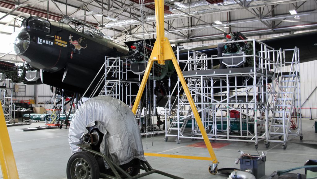 Battle of Britain Memorial Flight Aircraft Emerge from Winter Maintenance 14 As this photo taken on 26th February shows there is still a considerable amount of work to complete on BBMF Lancaster PA474. Photo Clive Rowley