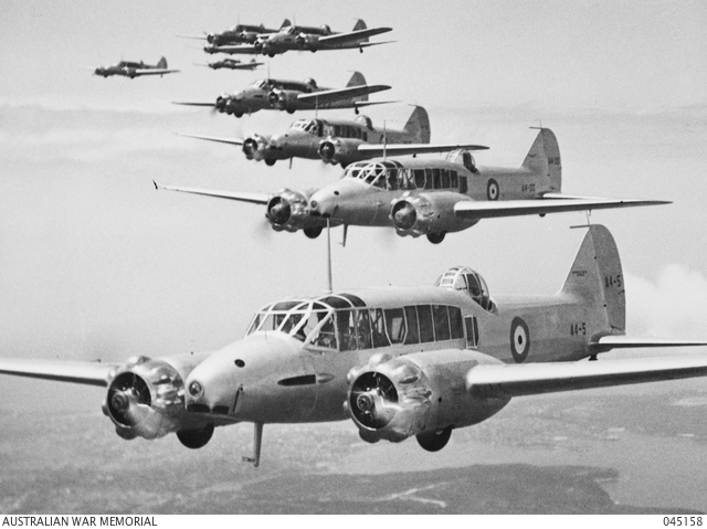 Today In Aviation History: Avro 652 Begins Service with Imperial Airways 13 Avro Anson bombers from No. 3 Squadron RAAF. Australian War Memorial