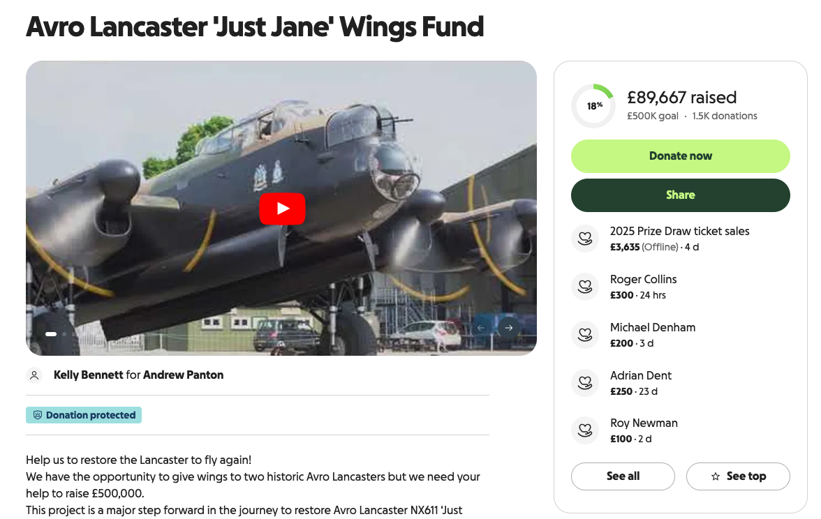 Avro Lancaster B.VII NX611 ‘Just Jane’ – Restoration Update 249 15 Avro Lancaster Just Jane Wings Fund 3