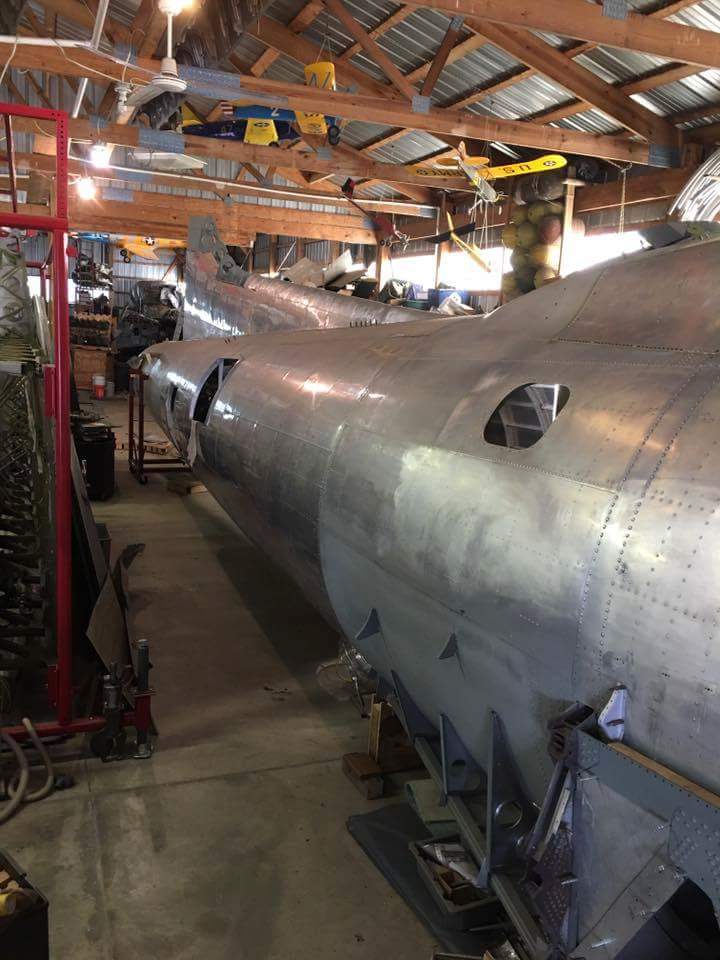 B-17E “Desert Rat” - October 2017 Restoration Update 11 The Desert Rat's fuselage is now structurally complete, and is now being re-fitted with internal systems and fixtures. (photo via Vintage Aviation Museum)