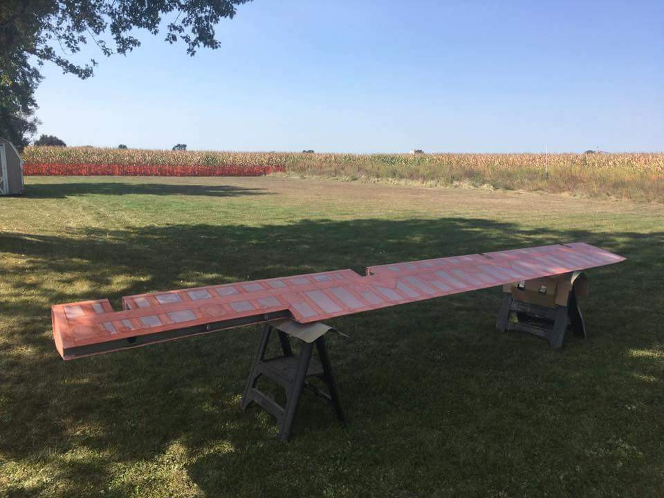 B-17E “Desert Rat” - October 2017 Restoration Update 12 The ailerons and rudder are now re-covered. This is the second of the two ailerons to receive new fabric. (photo via Vintage Aviation Museum)
