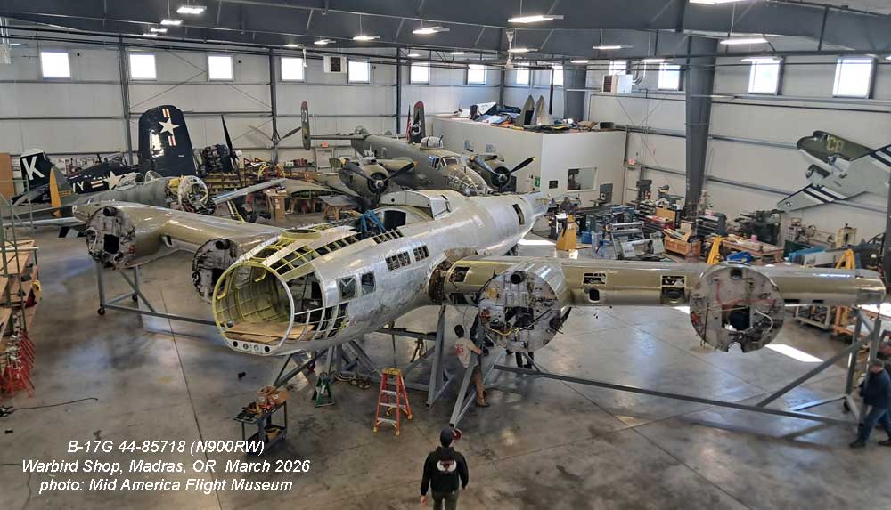 Boeing B-17 Flying Fortress Restoration Work Continues at The Warbird Shop in Oregon 11 B 17G 44 85718 1