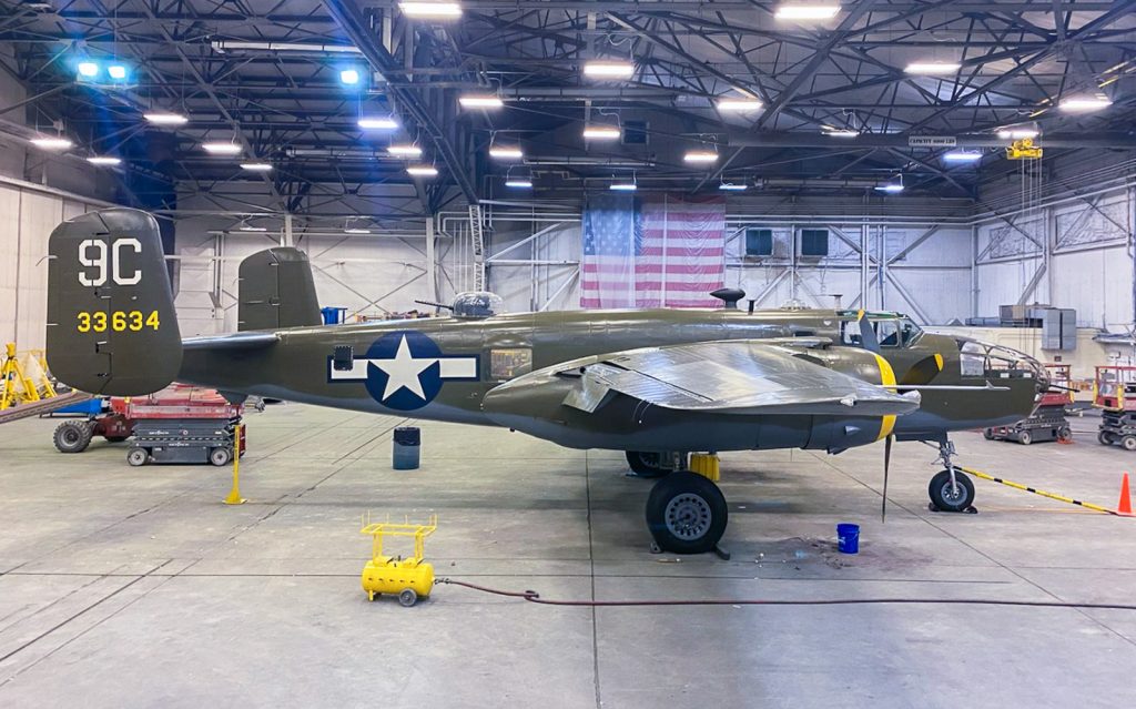 Warbird Highlights From 2021 10 B 25 Completed at Kalitta Air Hangar Oscoda
