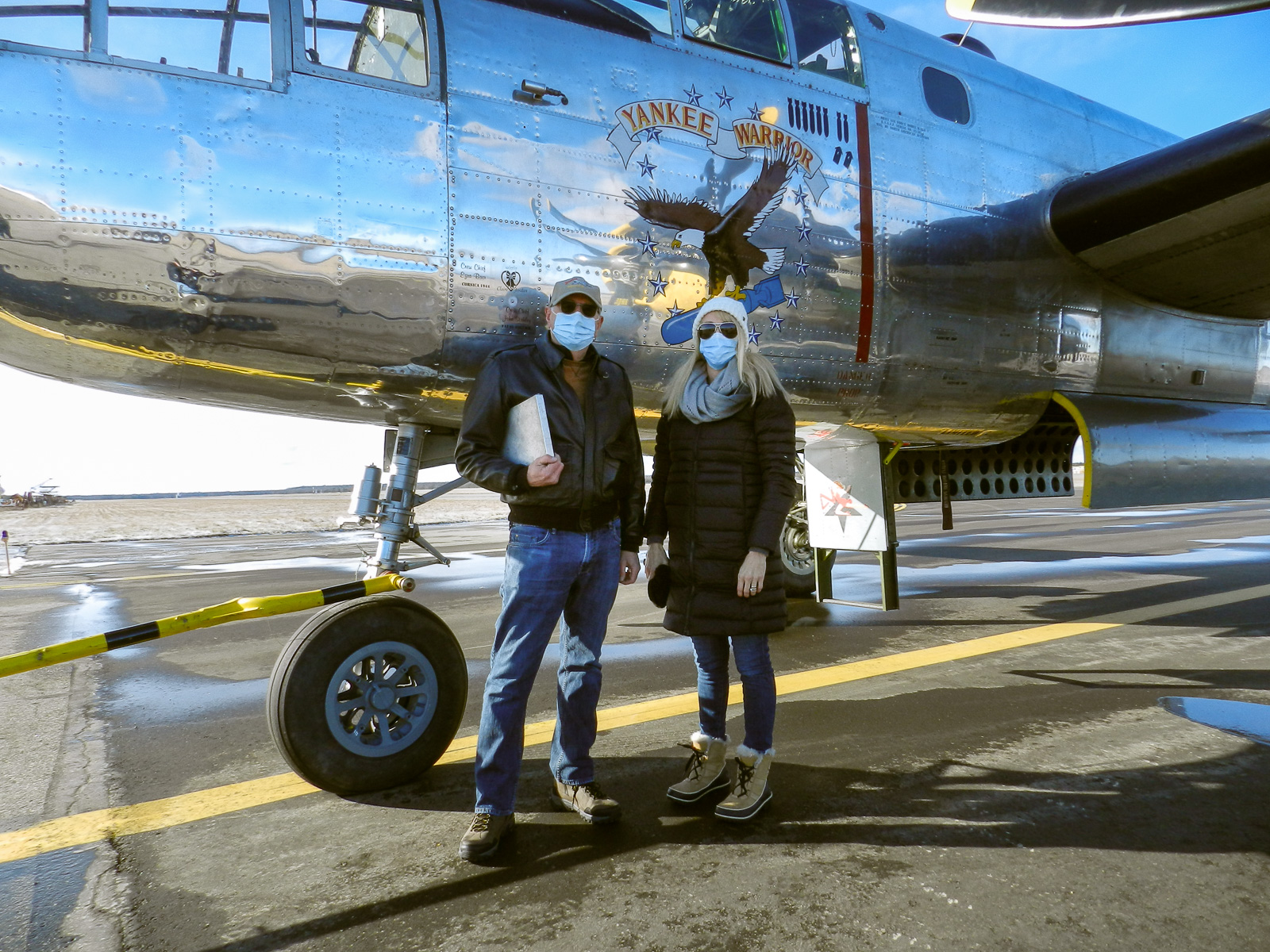 Yankee Air Museum's B-25 Re-Paint Project Complete 10 B 25 Pilots Mike Vetter and Delane Buttacavoli 1