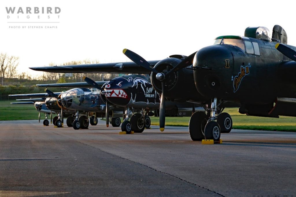 Warbird Profile: COMMANDO BARBIE 11 B 25s gathering at Grimes Field in Urbana Chapis