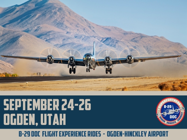 B-29 Doc History Restored Tour to Land in Ogden, UT in September 11 B 29 Doc History Restored Tour to Land in Ogden UT in September