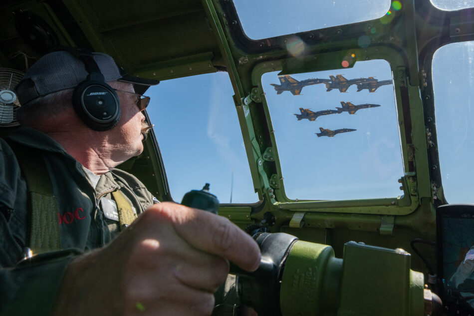 Pilot Milestone: Mark Novak Reaches 500+ Hours In B-29 Doc 13 B 29 Doc Pilot Mark Novak at the controls of Doc in 2019 flying in formation with the U.S. Navy Blue Angels