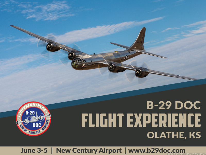 B-29 Doc Adds Tour Stop in Olathe, KS 10 B 29 Doc adds June 3 5 tour stop with CAFs Heart of America Wing in Olathe KS