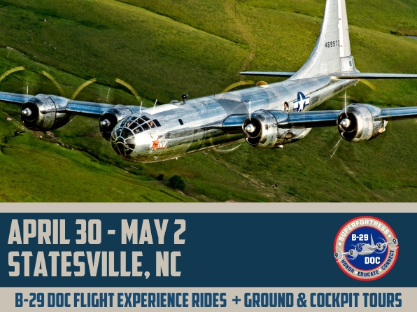 B-29 Doc Adds Statesville, NC To The 2024 Tour Schedule In April & May 12 B 29 Doc adds Statesville NC to the 2024 tour schedule in April May